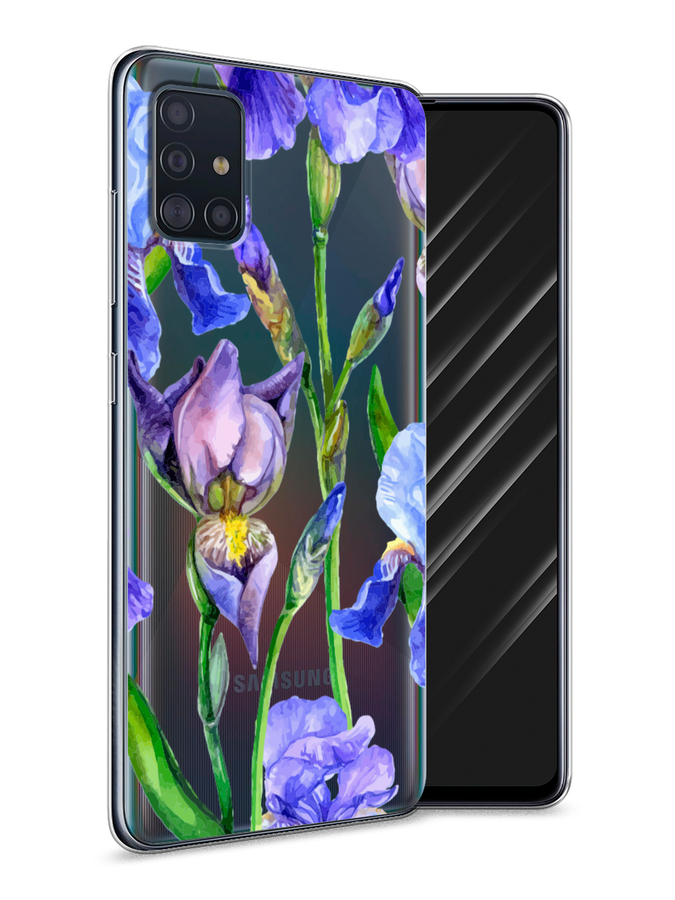 

Чехол Awog на Samsung Galaxy A51 "Синие ирисы", Разноцветный, 28950-8