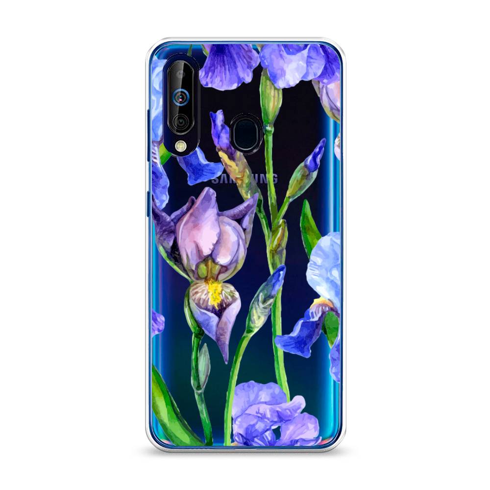 фото Силиконовый чехол "синие ирисы" на samsung galaxy a60 awog