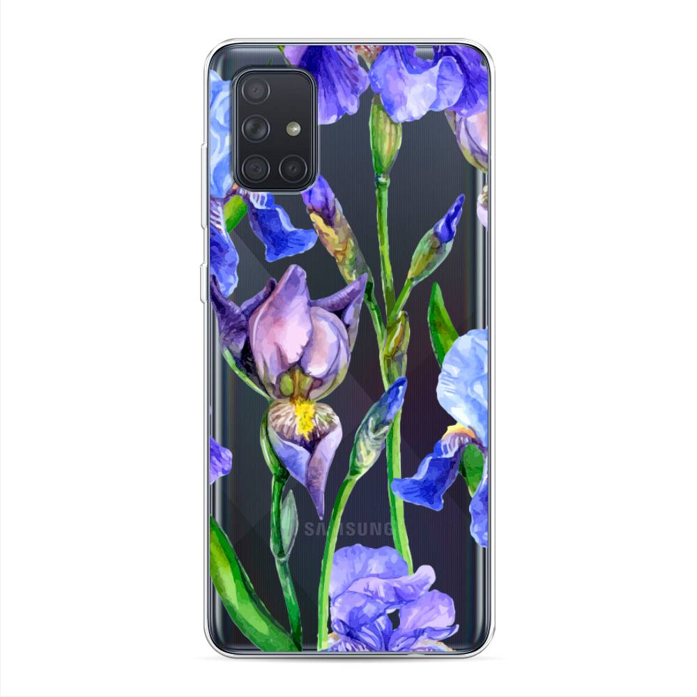 фото Силиконовый чехол "синие ирисы" на samsung galaxy a71 awog