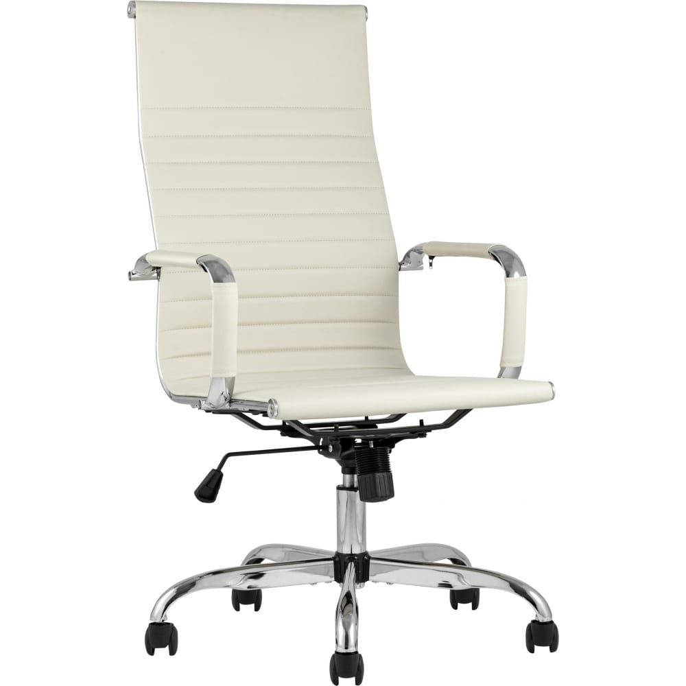 Стул Груп Кресло руководителя TopChairs City, бежевое D-101H beige 100055958368 бежевый; серебристый