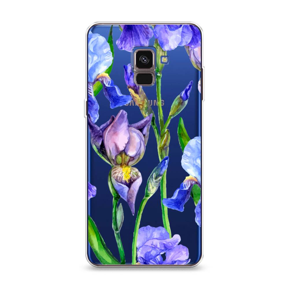 фото Силиконовый чехол "синие ирисы" на samsung galaxy a8 2018 awog