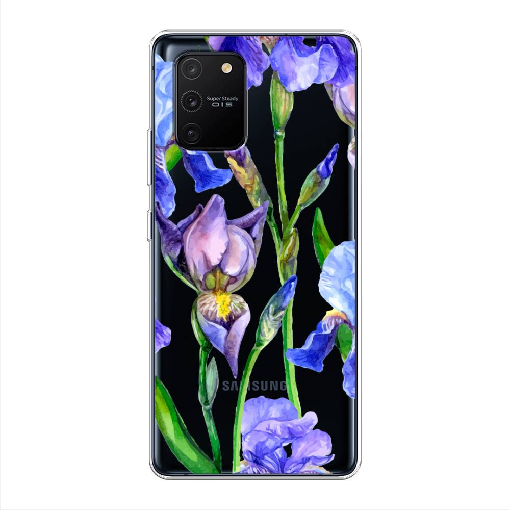 фото Силиконовый чехол "синие ирисы" на samsung galaxy a91 awog