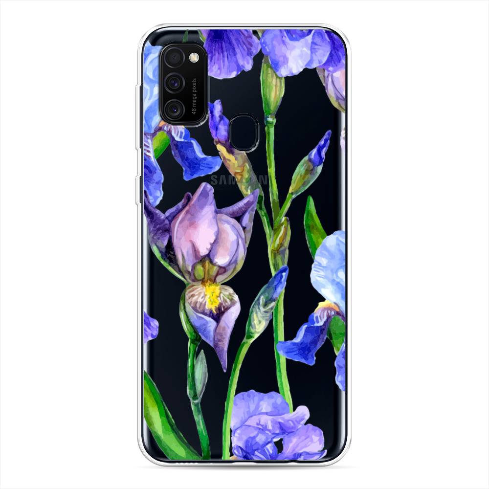 

Чехол Awog на Samsung Galaxy M30s/M21 "Синие ирисы", Разноцветный, 29850-8