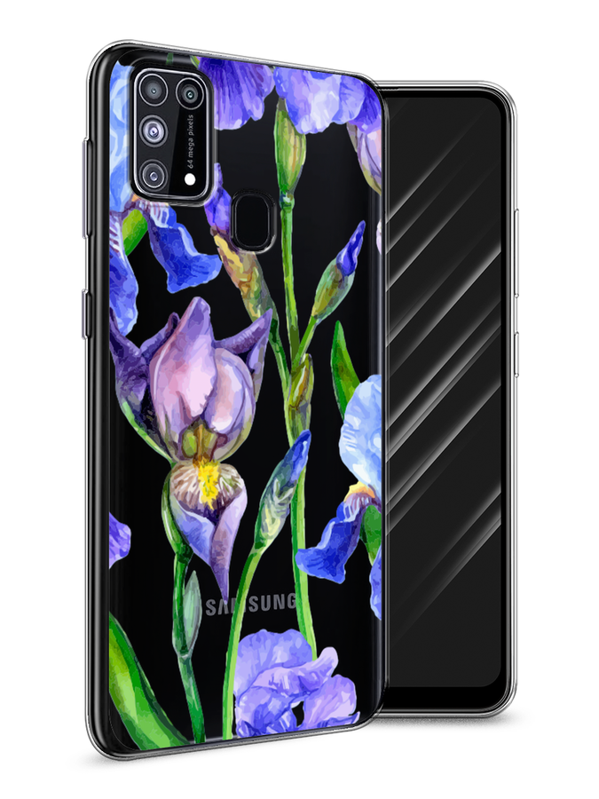 

Чехол Awog на Samsung Galaxy M31 / Самсунг M31 "Синие ирисы", Разноцветный, 2100750-8