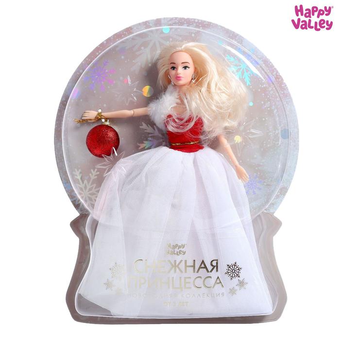 Кукла-модель шарнирная Снежная принцесса Ксения, с аксессуаром, красно-белое платье кукла модель шарнирная снежная принцесса ксения с аксессуаром красное платье