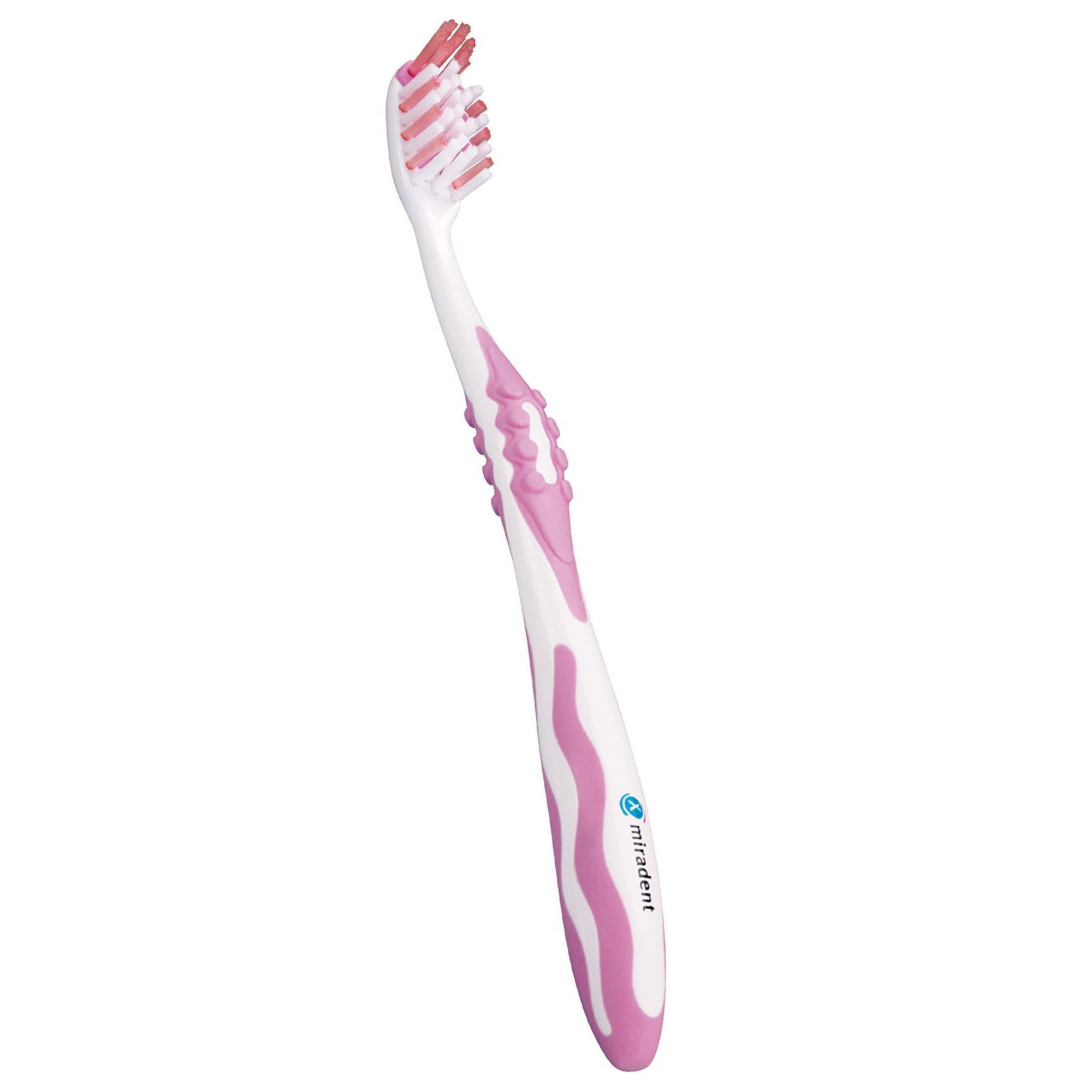 Зубная щетка Miradent Carebrush White medium, розовая подставка для украшений универсальная без вставок флок 22 5 14 5 3 см розовый