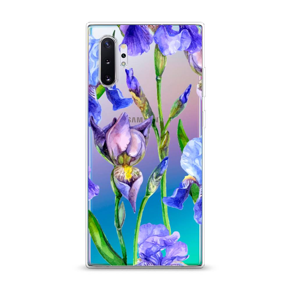 фото Силиконовый чехол "синие ирисы" на samsung galaxy note 10 + awog