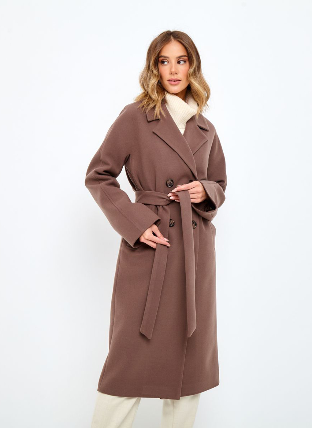 Пальто женское Giulia Rosetti 64587 коричневое 44 RU