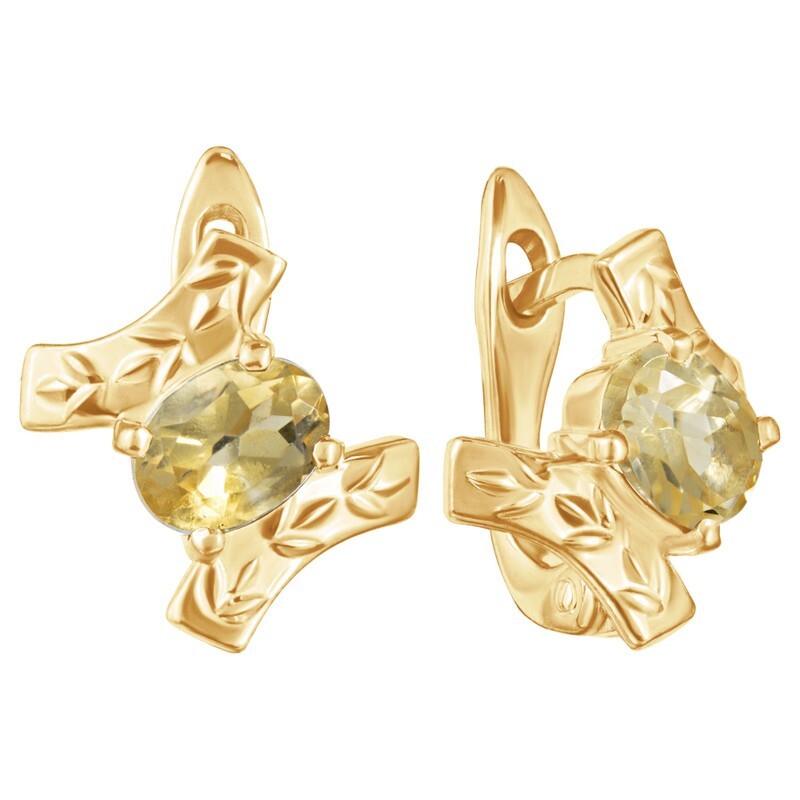 

Серьги из серебра с цитрином LAZURIT-ONLINE 8126YG, 8126YG