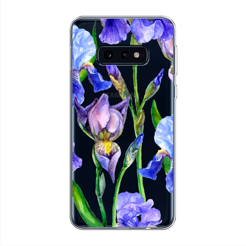 фото Силиконовый чехол "синие ирисы" на samsung galaxy s10e awog