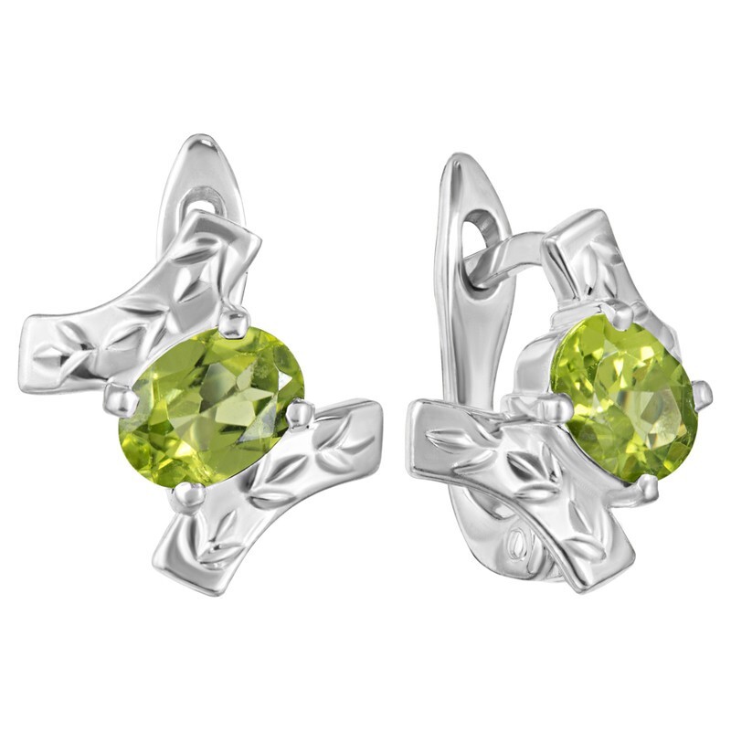 

Серьги из серебра с хризолитом LAZURIT-ONLINE 8127PD, 8127PD