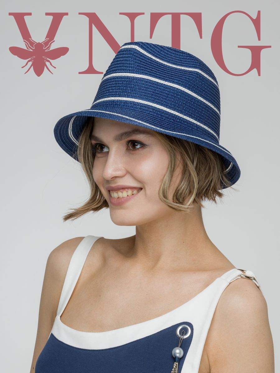 Шляпа женская vintage+ 130-0 синяя, р.55-59