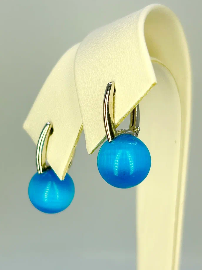 

Серьги из серебра Argentum Z2-11025, кошачий глаз, Z2-11025