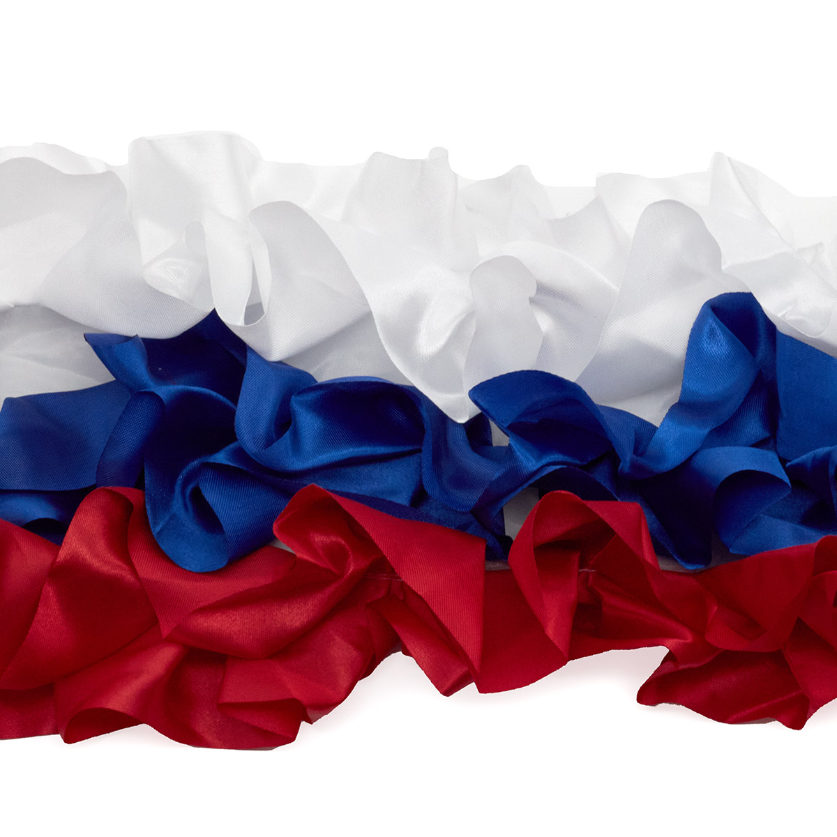 

Тесьма-рюш АЙРИС "Стрела" на авто, атлас (триколор) 4 см*1,5 м