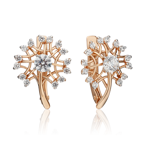 

Серьги из красного золота с фианитом PLATINA jewelry 02-4552-00-501-1110-38_0, 02-4552-00-501-1110-38_0