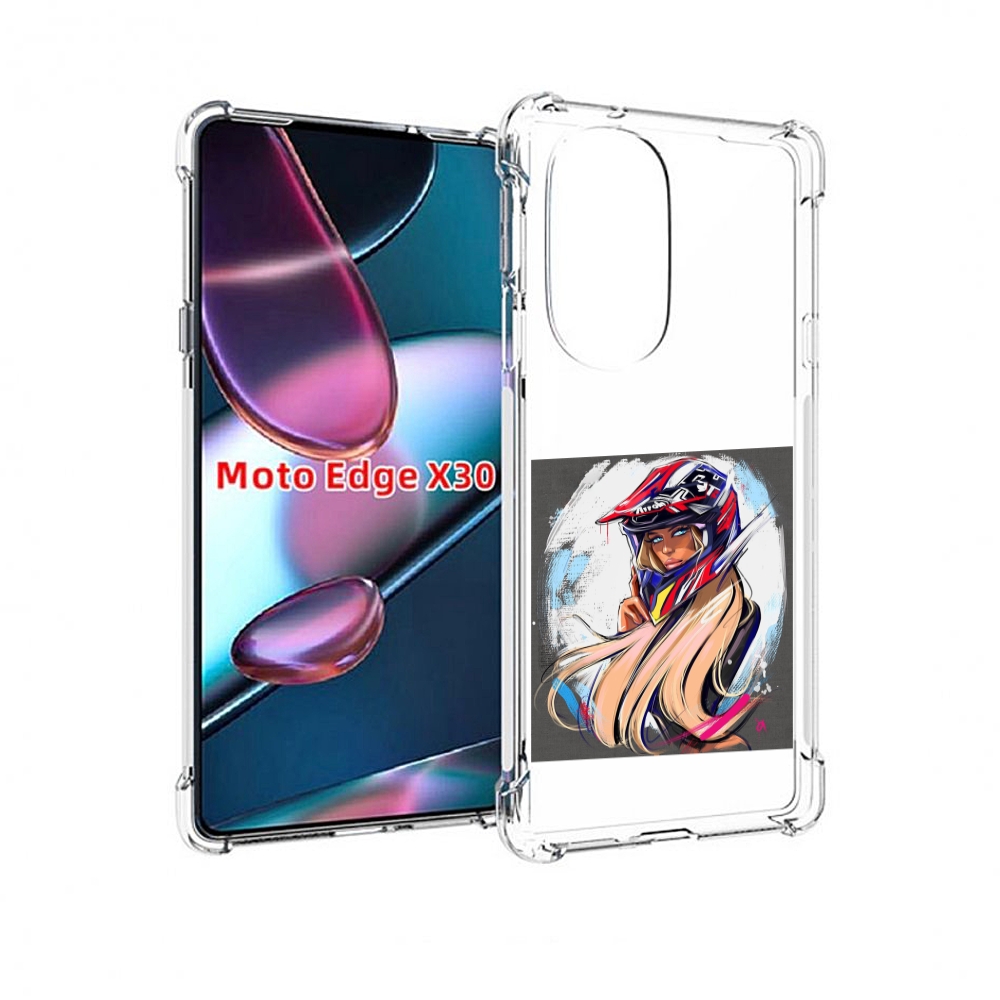 

Чехол MyPads девушка-в-шлеме для Motorola Moto Edge X30, Прозрачный, Tocco