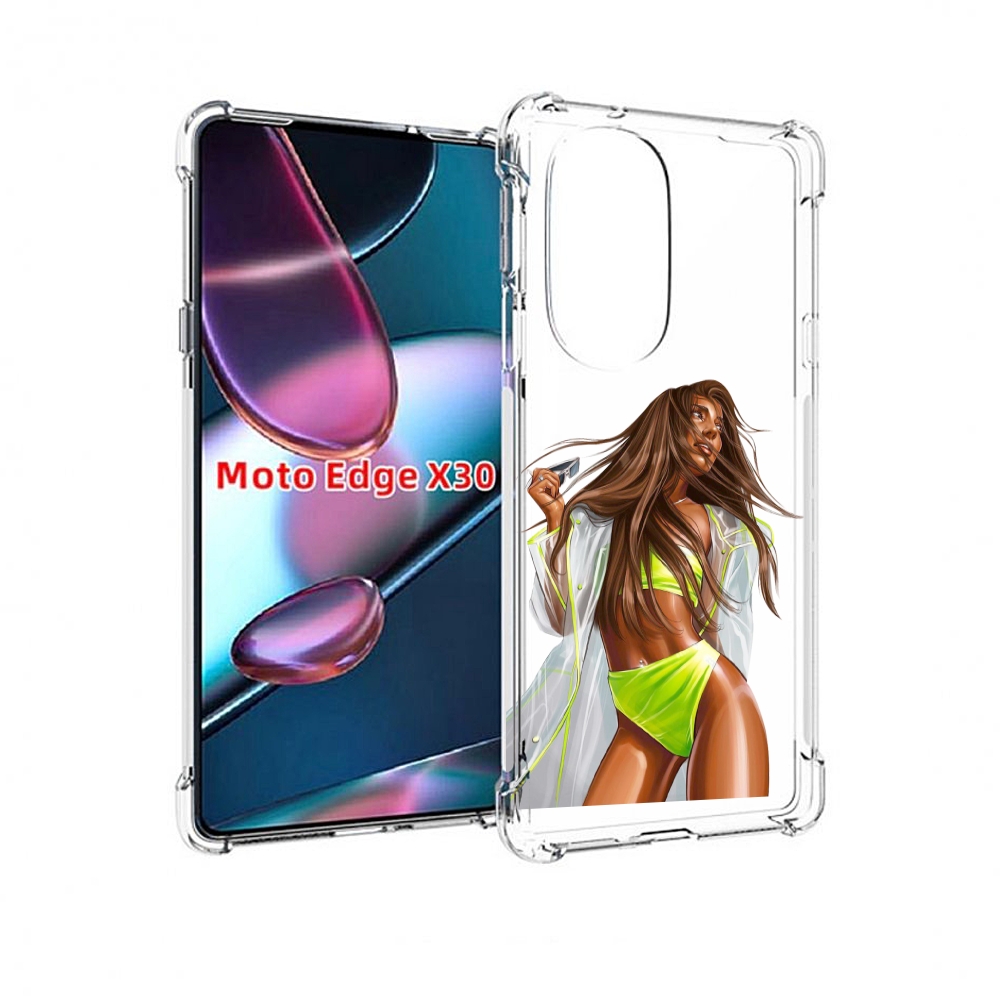 

Чехол MyPads девушка-модель-мулатка для Motorola Moto Edge X30, Прозрачный, Tocco