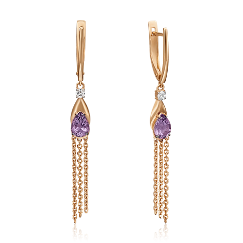 

Серьги из красного золота с аметистом PLATINA jewelry 02-4554-00-225-1110-57_0, 02-4554-00-225-1110-57_0