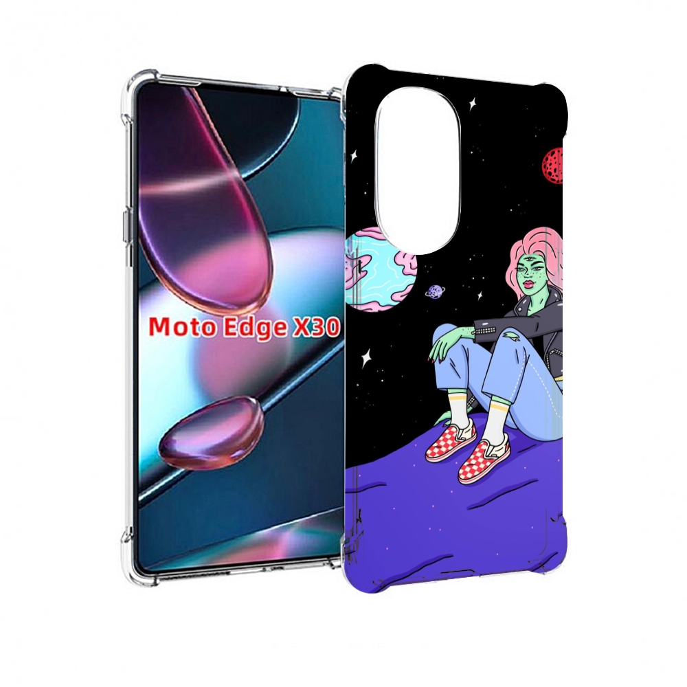 

Чехол MyPads девушка-на-луне-мультик для Motorola Moto Edge X30, Прозрачный, Tocco