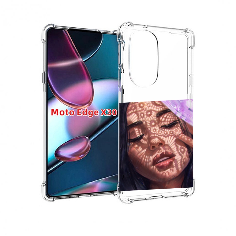 

Чехол MyPads девушка-под-кружевами женский для Motorola Moto Edge X30, Прозрачный, Tocco