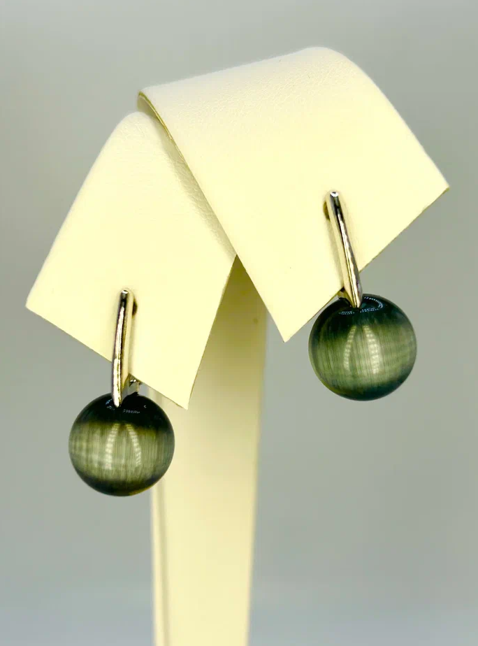 

Серьги из серебра Argentum Z2-11025, кошачий глаз, Z2-11025