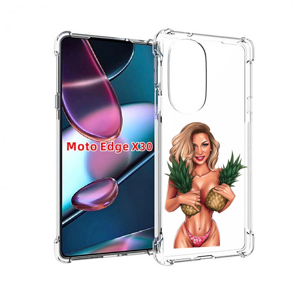 

Чехол MyPads девушка-с-ананасами женский для Motorola Moto Edge X30, Прозрачный, Tocco