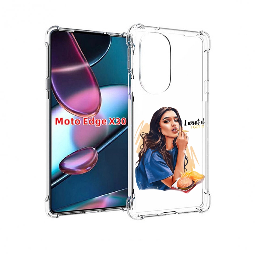 

Чехол MyPads девушка-с-едой-и-сигаретой женский для Motorola Moto Edge X30, Прозрачный, Tocco