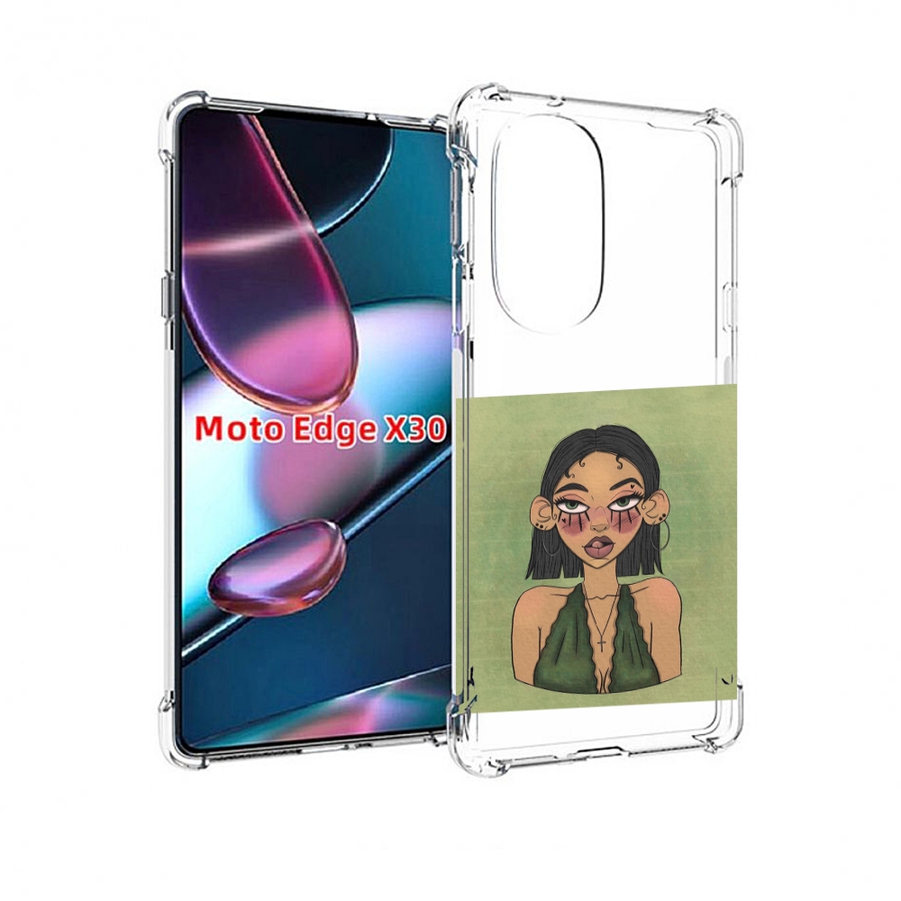 

Чехол MyPads девушка-с-каре-и-тату для Motorola Moto Edge X30, Прозрачный, Tocco
