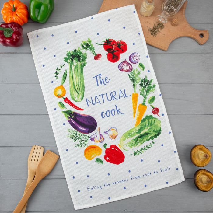 

Доляна Полотенце кухонное Доляна, The natural cook, 35х60 см, 100% хлопок, 160г/м2, Белый;разноцветный