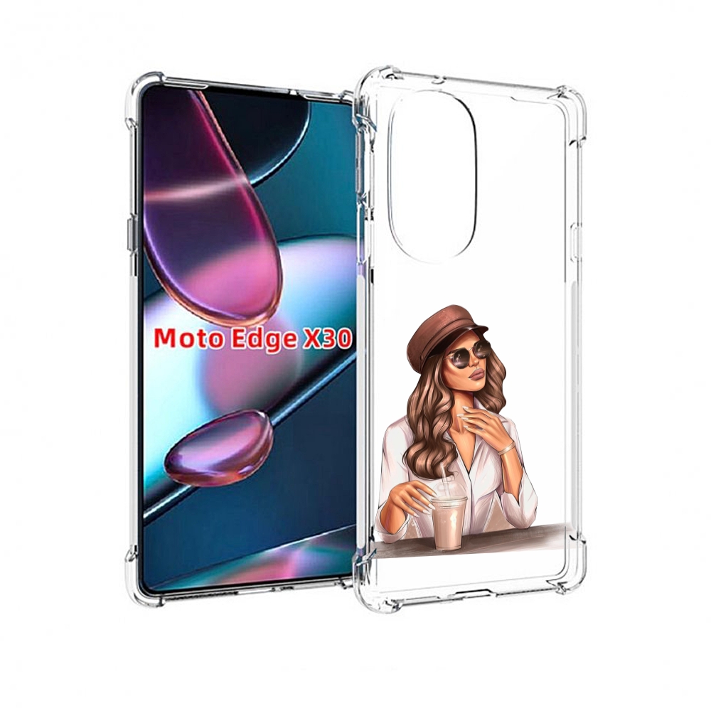 

Чехол MyPads девушка-с-милкшейком женский для Motorola Moto Edge X30, Прозрачный, Tocco