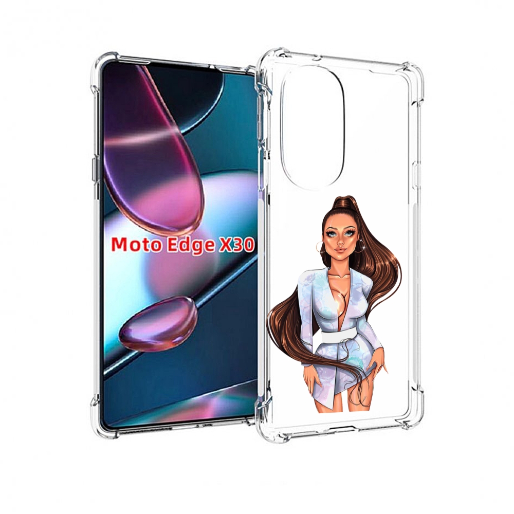 

Чехол MyPads девушка-с-очень-длинными-волосами женский для Motorola Moto Edge X30, Прозрачный, Tocco