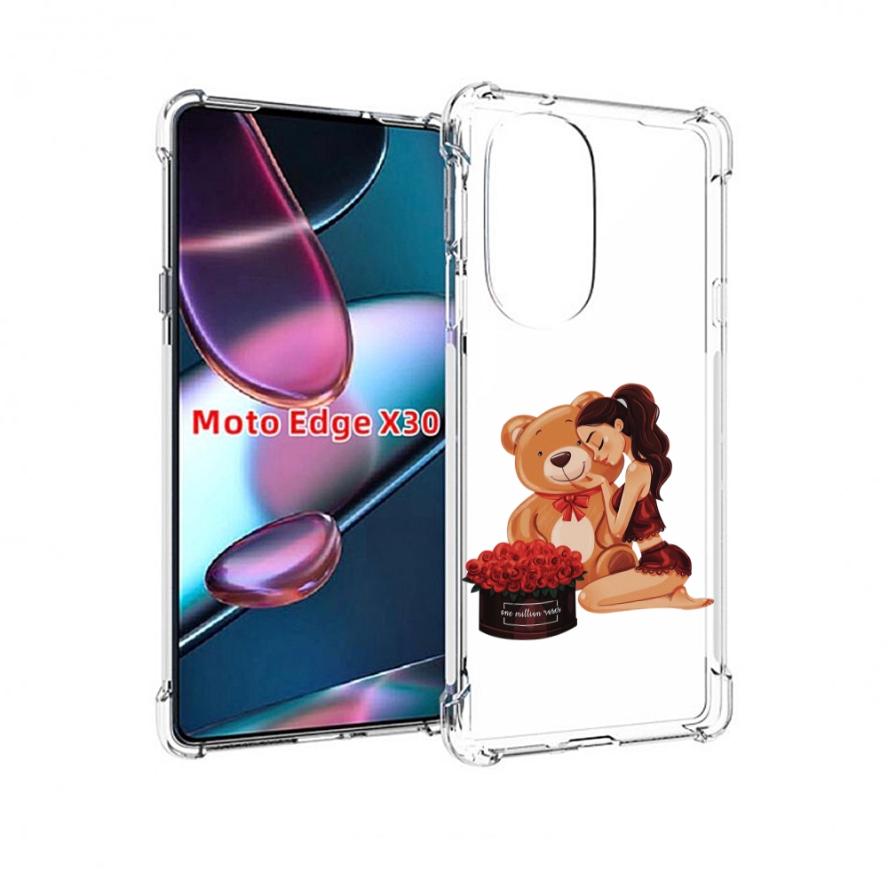 

Чехол MyPads девушка-с-подарками женский для Motorola Moto Edge X30, Прозрачный, Tocco