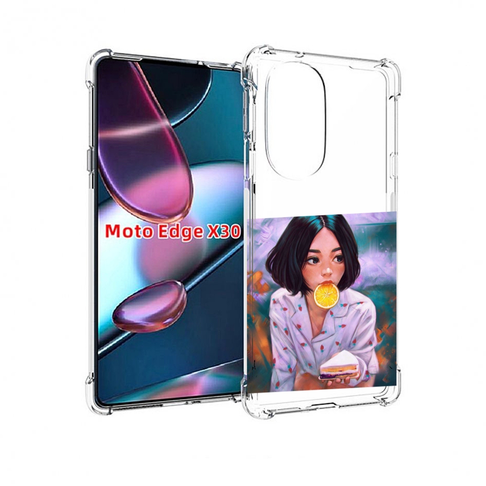 

Чехол MyPads девушка-с-чизкейком женский для Motorola Moto Edge X30, Прозрачный, Tocco