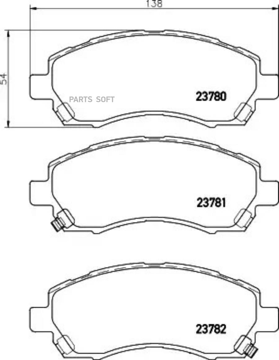 Колодки тормозные перед SUBARU IMPREZA, LEGACY II, LEGACY III 93-03