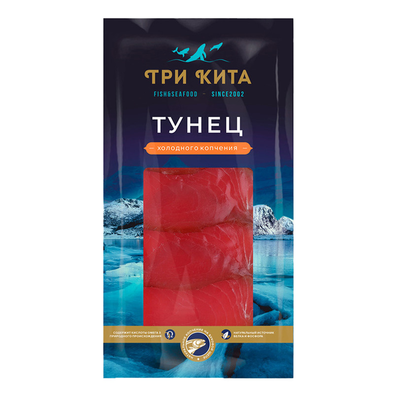 

Тунец холодного копчения Три Кита филе ломтики 100 г