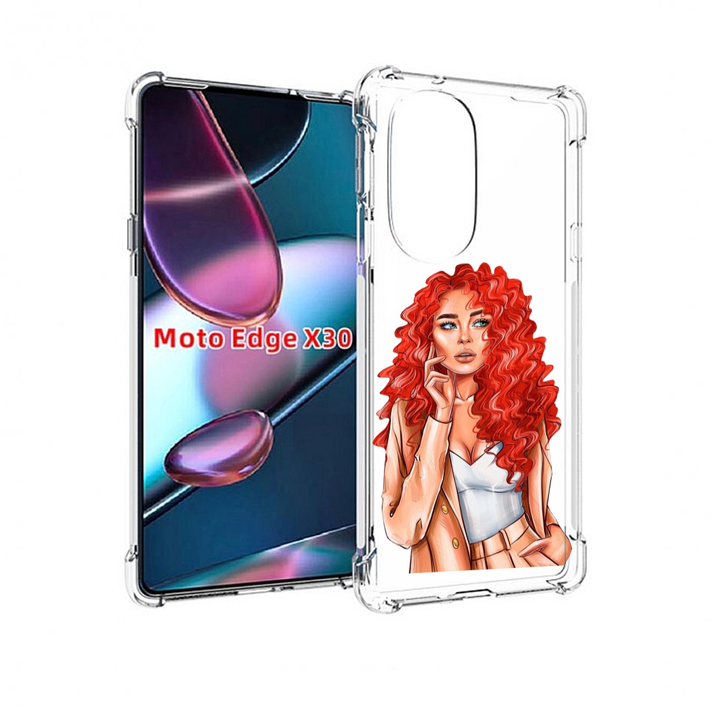 

Чехол MyPads девушка-с-яркими-волосами женский для Motorola Moto Edge X30, Прозрачный, Tocco