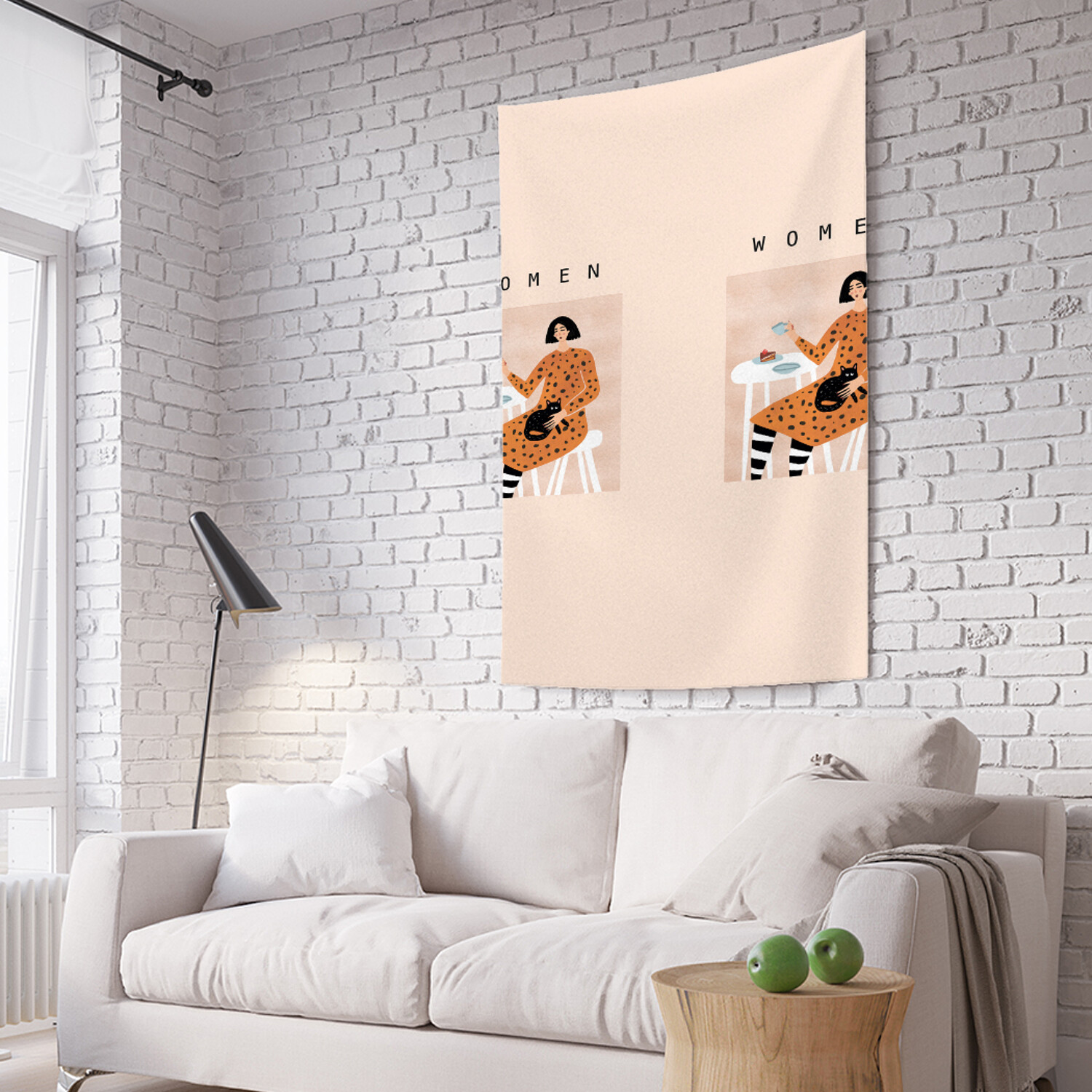 

Фотопанно вертикальное на стену JoyArty Девушка с котом и десертом 150x200 см, Девушка с котом и десертом