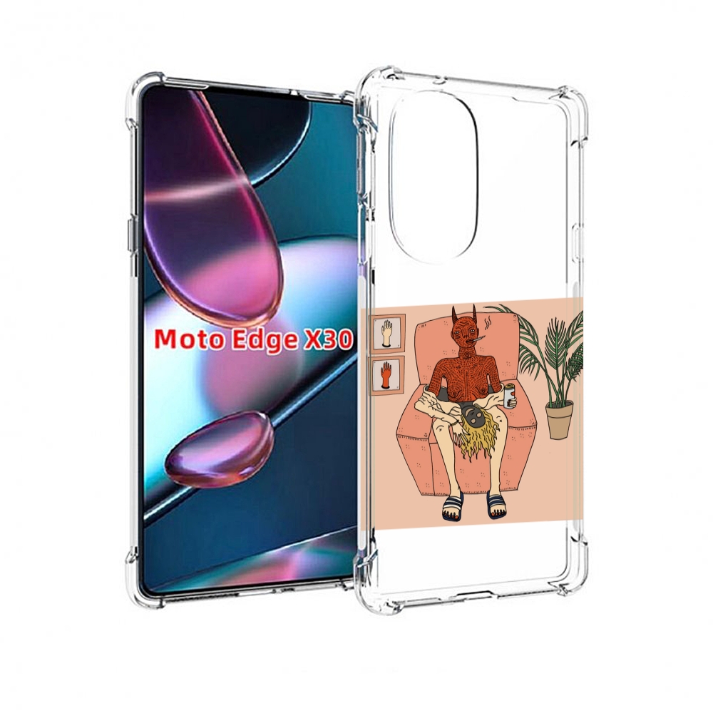

Чехол MyPads девушка-сняла-кожу для Motorola Moto Edge X30, Прозрачный, Tocco