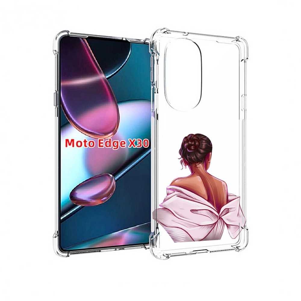 

Чехол MyPads девушка-со-спины женский для Motorola Moto Edge X30, Прозрачный, Tocco