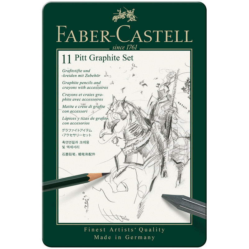 фото Набор карандашей ч/г faber-castell "pitt graphite", 11 предметов, метал. кор.