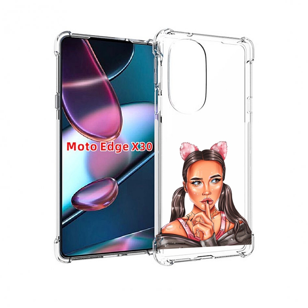 

Чехол MyPads девушка-тихо женский для Motorola Moto Edge X30, Прозрачный, Tocco