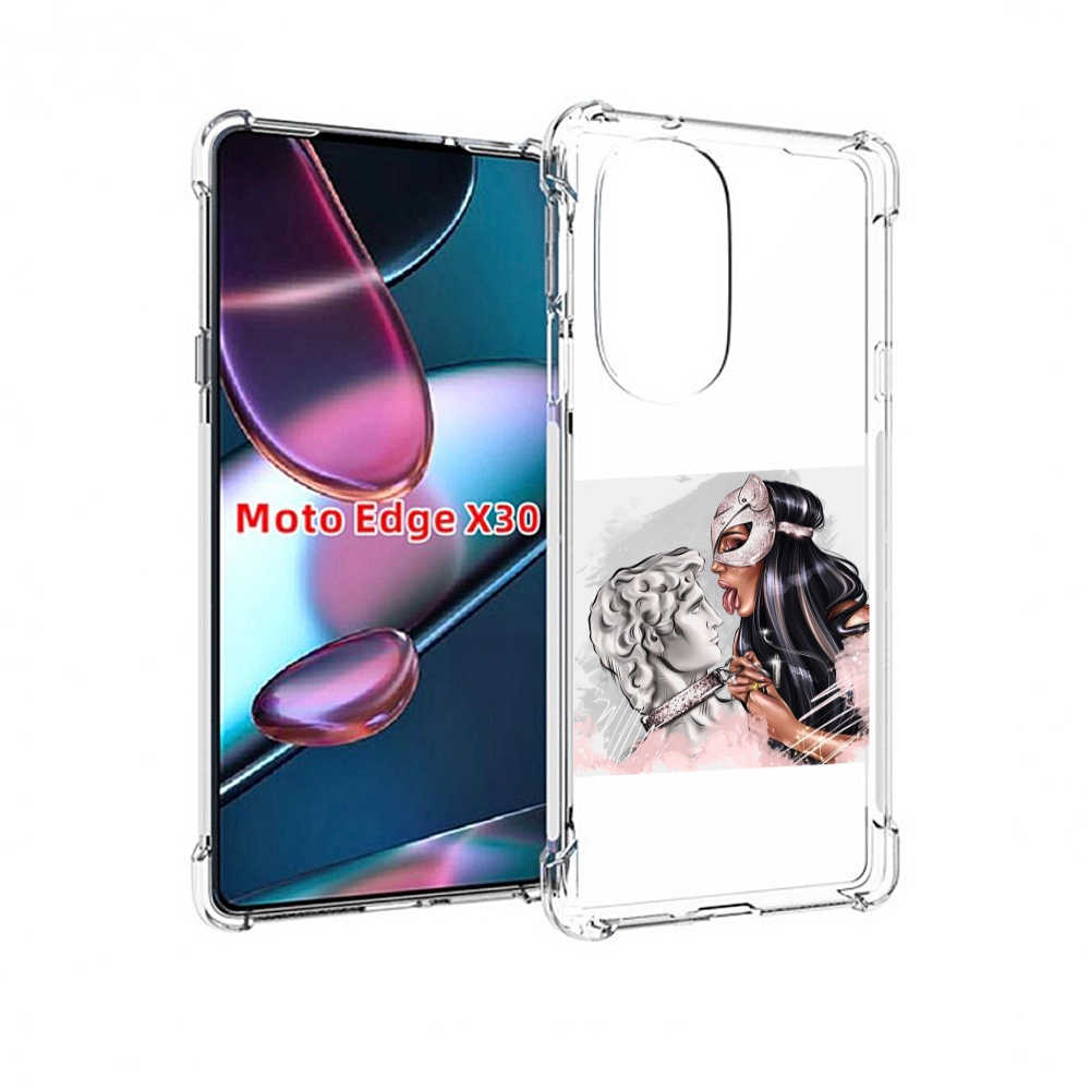 

Чехол MyPads девушка-флирт женский для Motorola Moto Edge X30, Прозрачный, Tocco