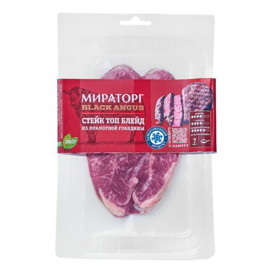 

Стейк из мраморной говядины Мираторг Топ Блейд замороженный 460 г