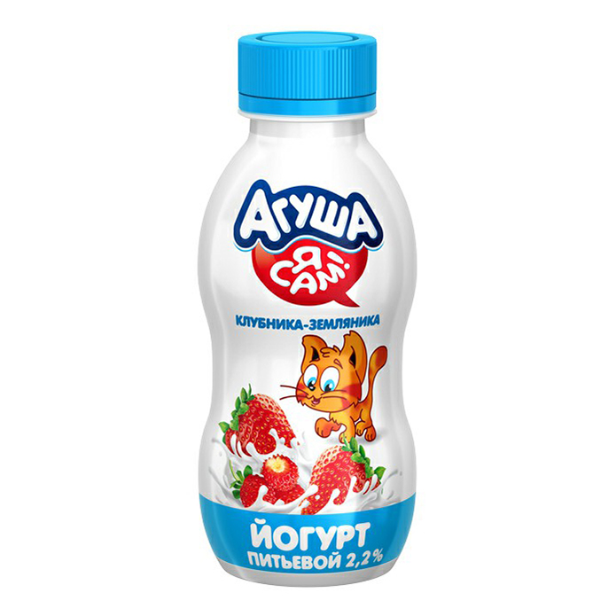Йогурт питьевой Агуша Я сам! клубника-земляника 2,2% 180 г