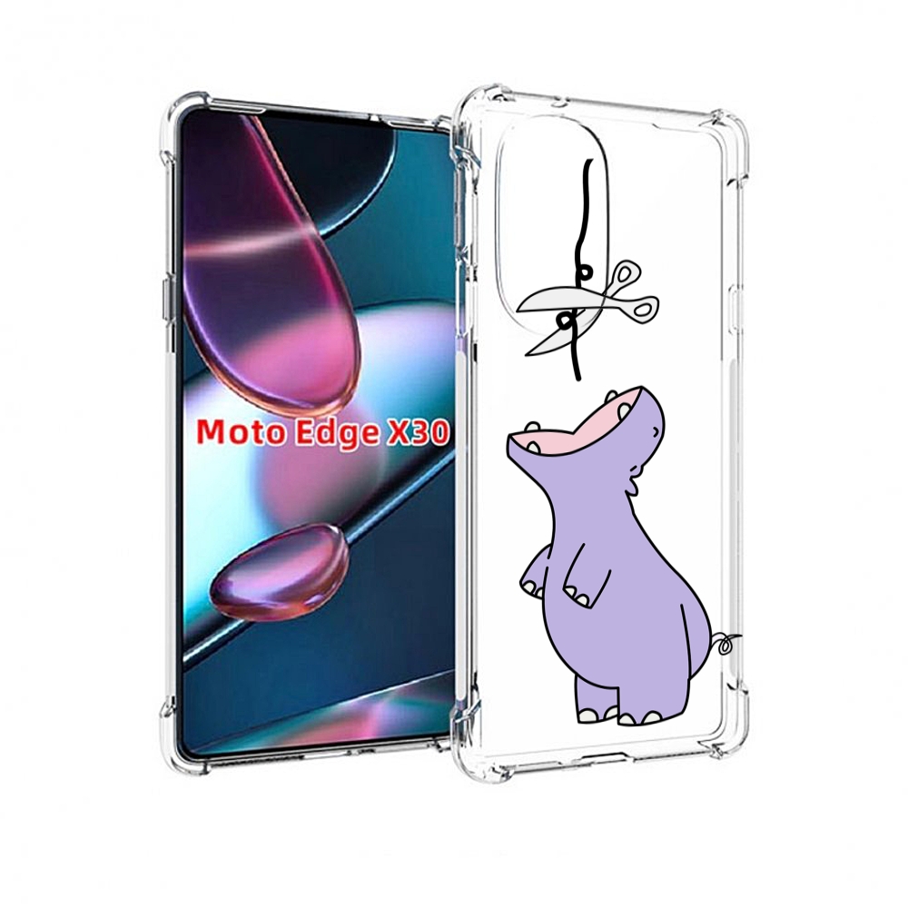 

Чехол MyPads динозаврик-фиолетовый для Motorola Moto Edge X30, Прозрачный, Tocco