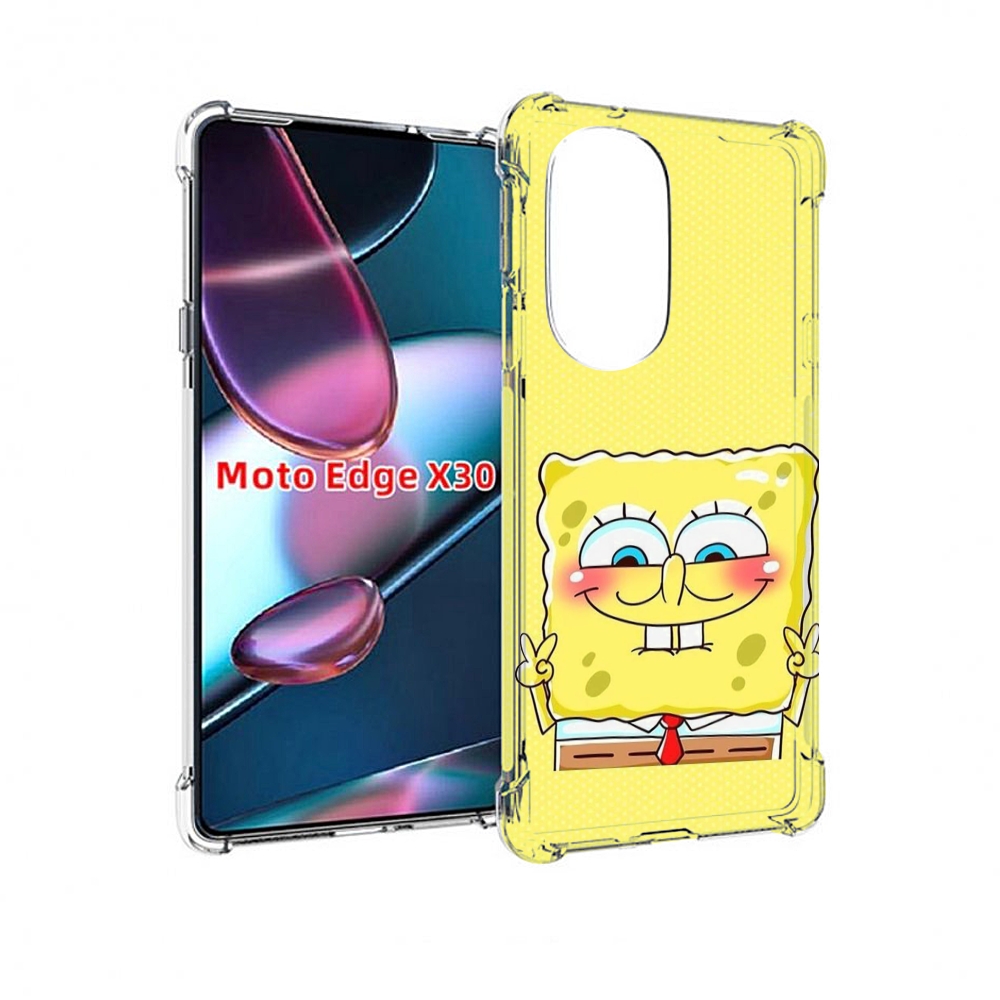 

Чехол MyPads довольный милый спанчбоб для Motorola Moto Edge X30, Прозрачный, Tocco