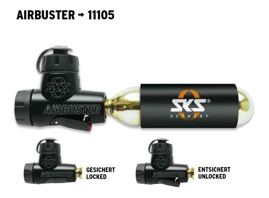 

Насос SKS СО2 Airbuster, реверсивная головка, AV/FV/DV, Черный, SKS СО2 Airbuster