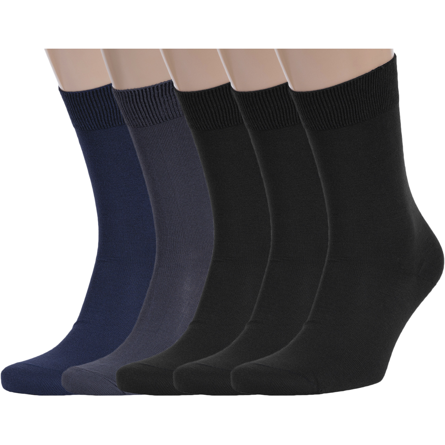 Комплект носков мужских Rusocks 5-М-370/2 синих; черных; серых 29