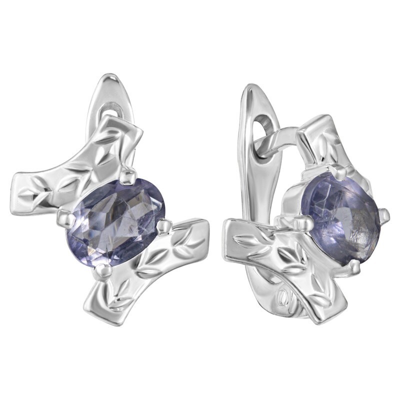 

Серьги из серебра с иолитом LAZURIT-ONLINE 8129WR, 8129WR