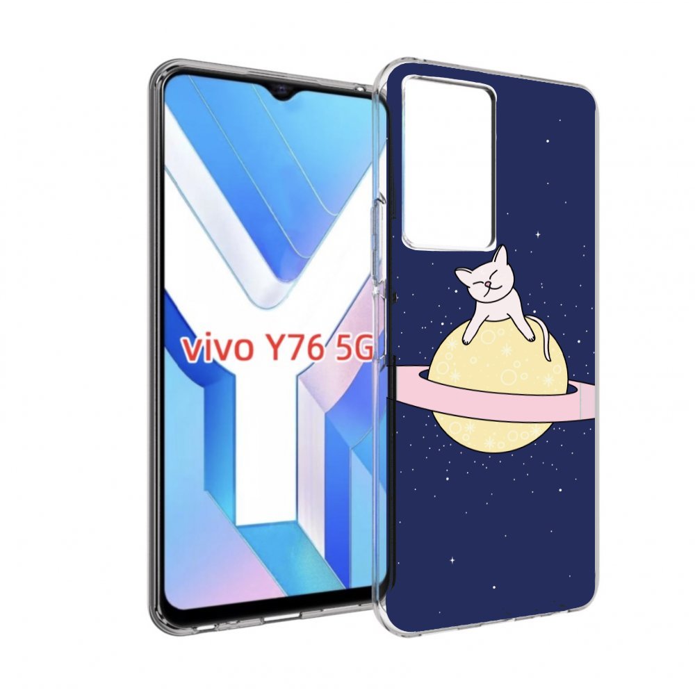 

Чехол MyPads котик на планете для Vivo Y76 5G, Прозрачный, Tocco